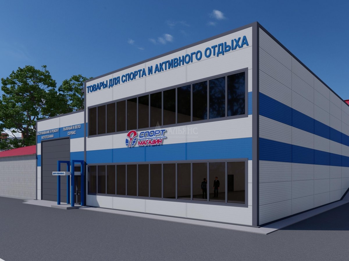 3D визуализация Магазины, ТЦ из сэндвич-панелей, павильоны из сэндвич панелей - фото 2