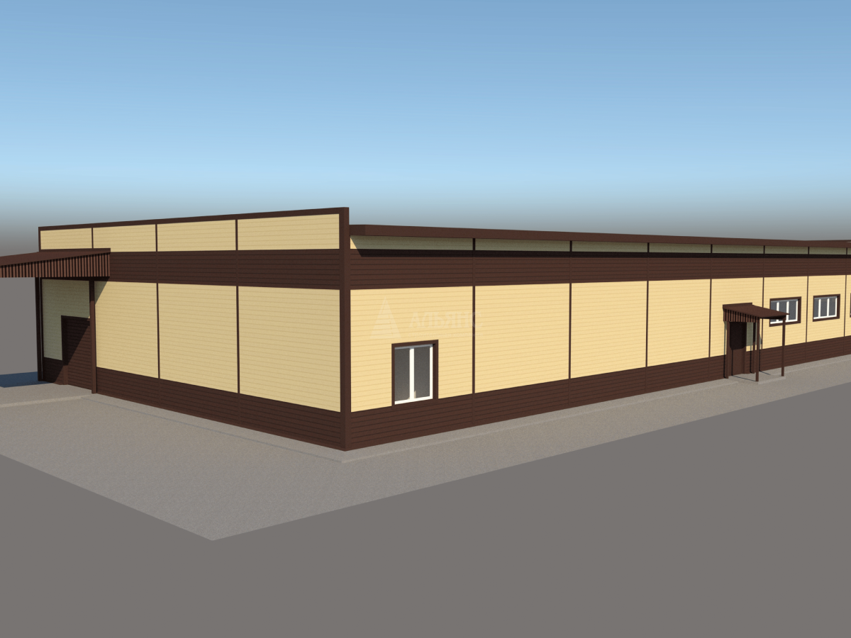 3D визуализация Магазин из сэндвич-панелей - фото 11