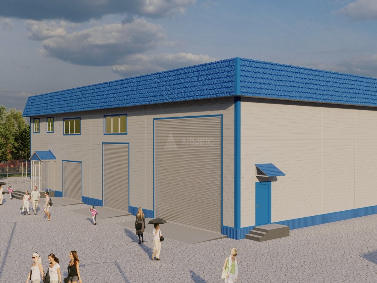 3D визуализация Грузовая СТО из сэндвич-панелей - фото 4