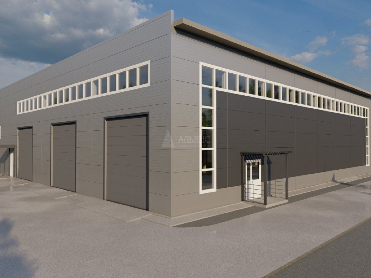 3D визуализация СТО из сэндвич-панелей - фото 1