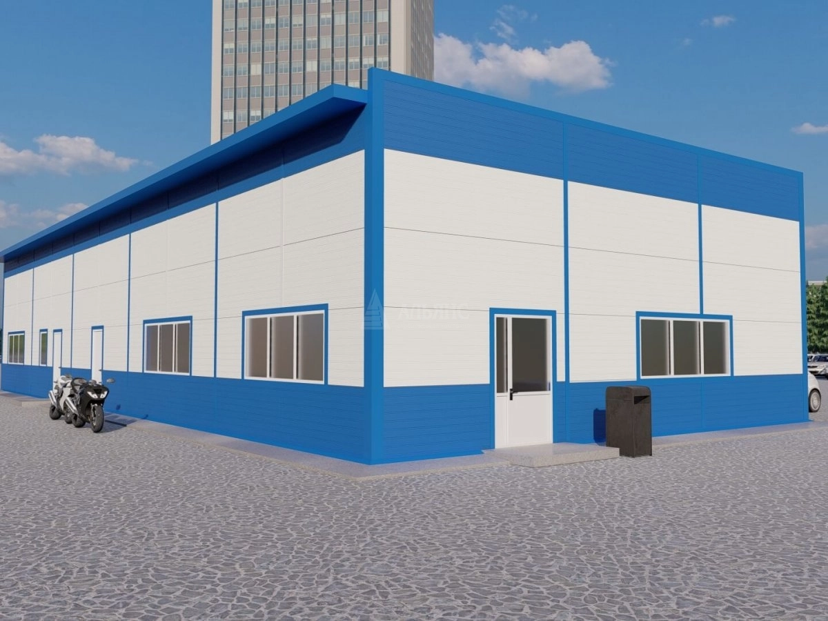 3D визуализация Автомойка из сэндвич-панелей - фото 2