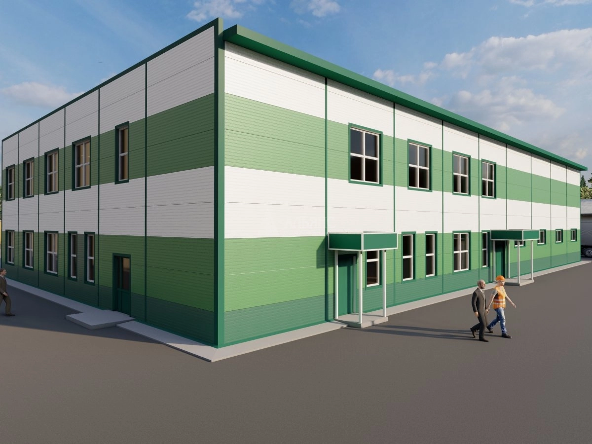 3D визуализация Офисно-складское здание из сэндвич-панелей - фото 4