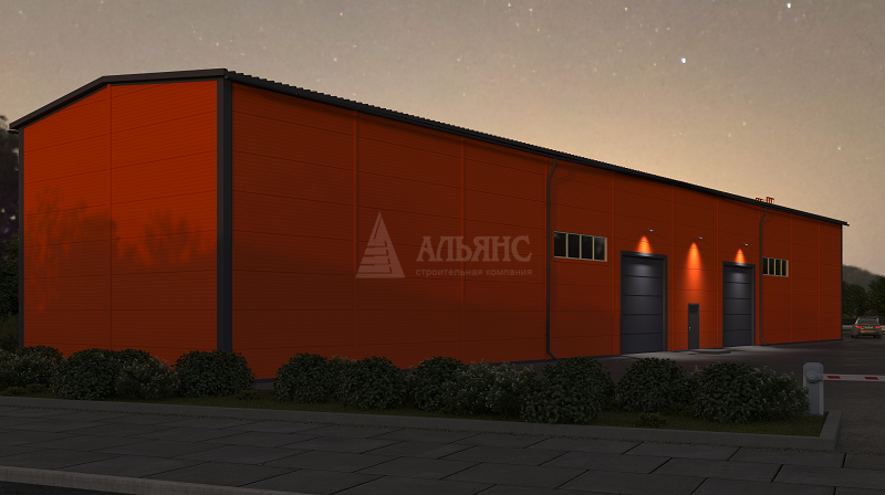 3D визуализация Здание склада из сэндвич панелей - фото 5