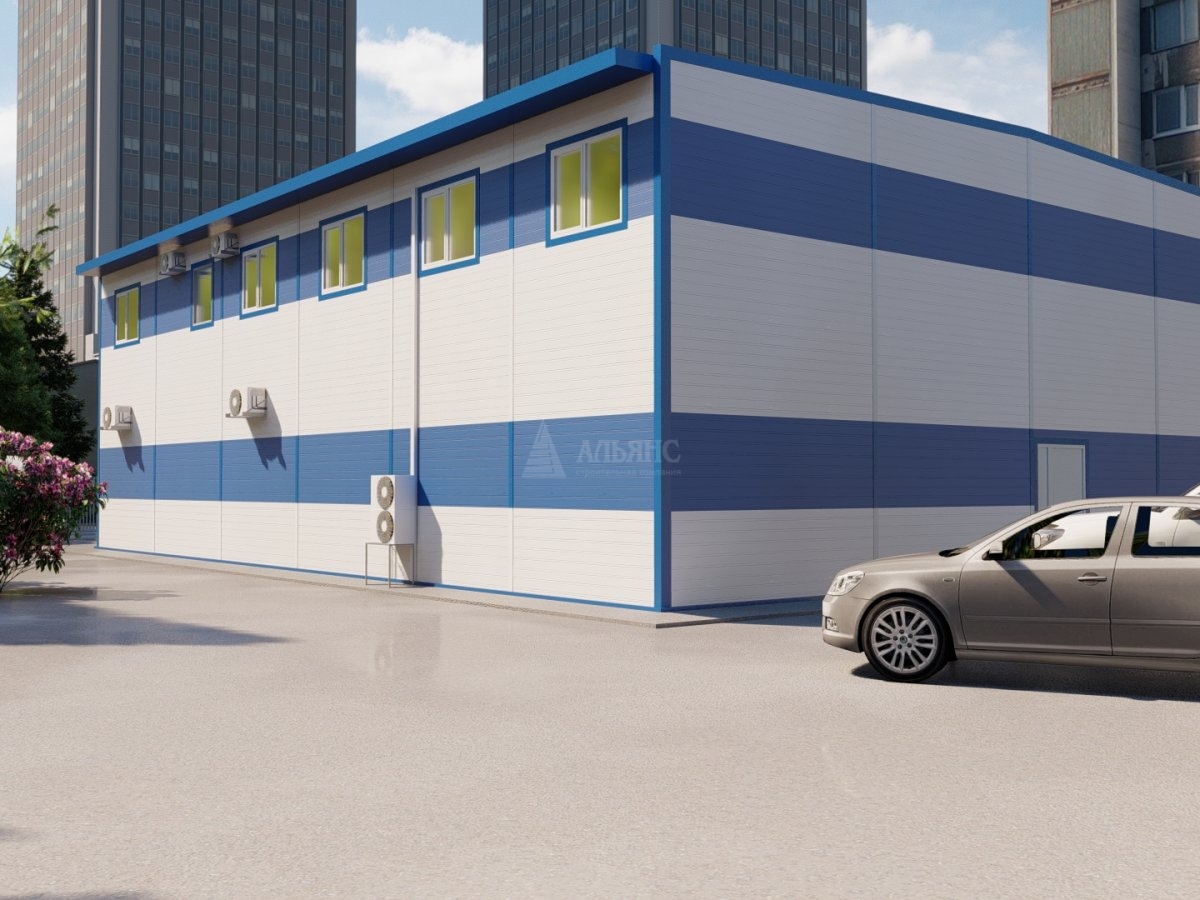 3D визуализация Фармацевтический склад из сэндвич панелей - фото 3