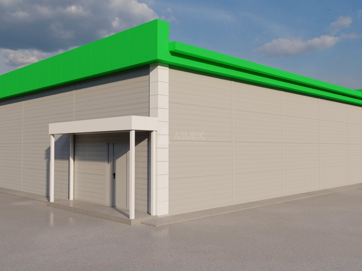 3D визуализация  Магазин продуктов из сэндвич-панелей - фото 2